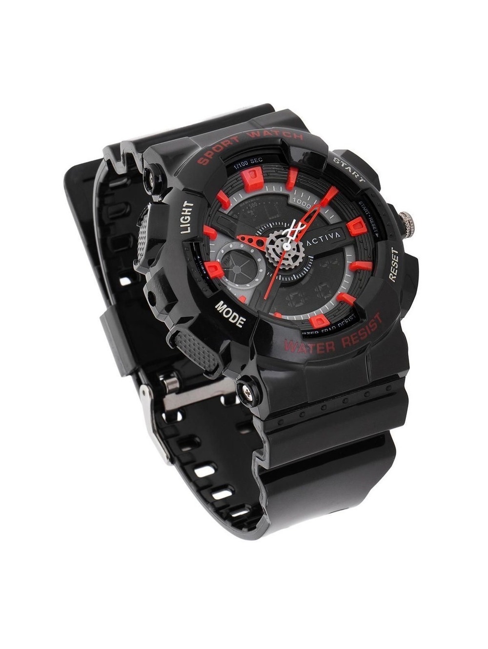 Activa Sport Watch Black and Red Digital Analog Wristwatch